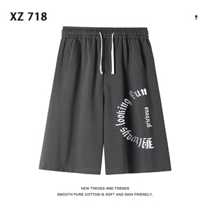 夏季运动短裤男宽松百搭个性印花直筒休闲五分中裤  XD1717特批35图片