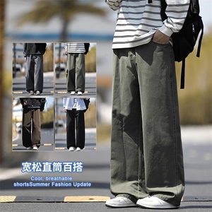 2025秋冬新款休闲男裤宽松直筒百搭水洗简约裤子潮9280-P45图片
