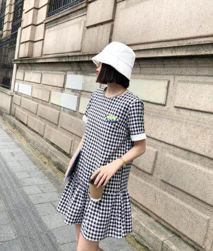 夏季小香风格子连衣裙,女装连衣裙,非次元