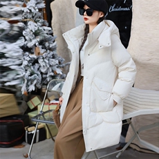 羽绒服女冬季新款情侣户外韩版宽松休闲过膝白鸭绒保暖羽绒服女男，女装羽绒服，灵动羽绒服工厂
