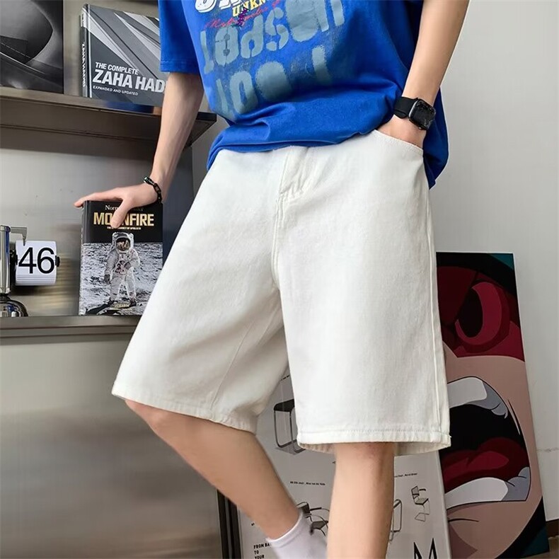 新款~美式工装短裤男款夏季设计感小众裤子宽松大码休闲五分裤,男装牛仔裤,星座1013