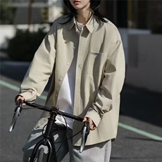 日系刺绣衬衫男女春秋宽松潮流cityboy长袖衬衣工装潮牌休闲外套，男装衬衫，星座1210-1