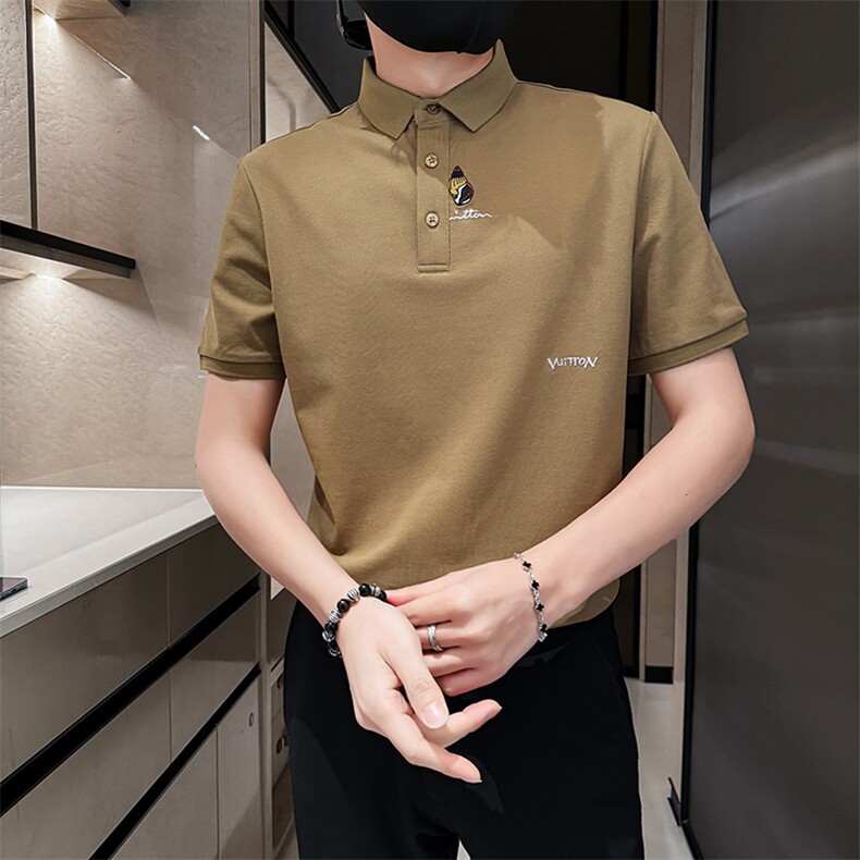 2025夏季新款刺绣高级感短袖T恤翻领Polo衫32555-P58,男装T恤,电商D342