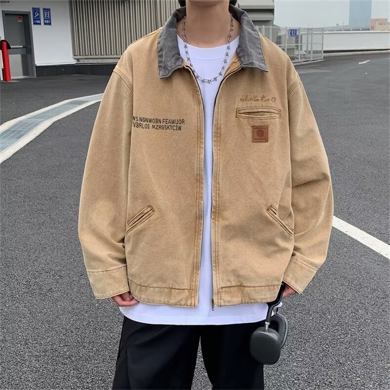 男春高街痞帅重磅刺绣情侣外套青少年潮牌翻领上衣,女装短外套,星座716-3