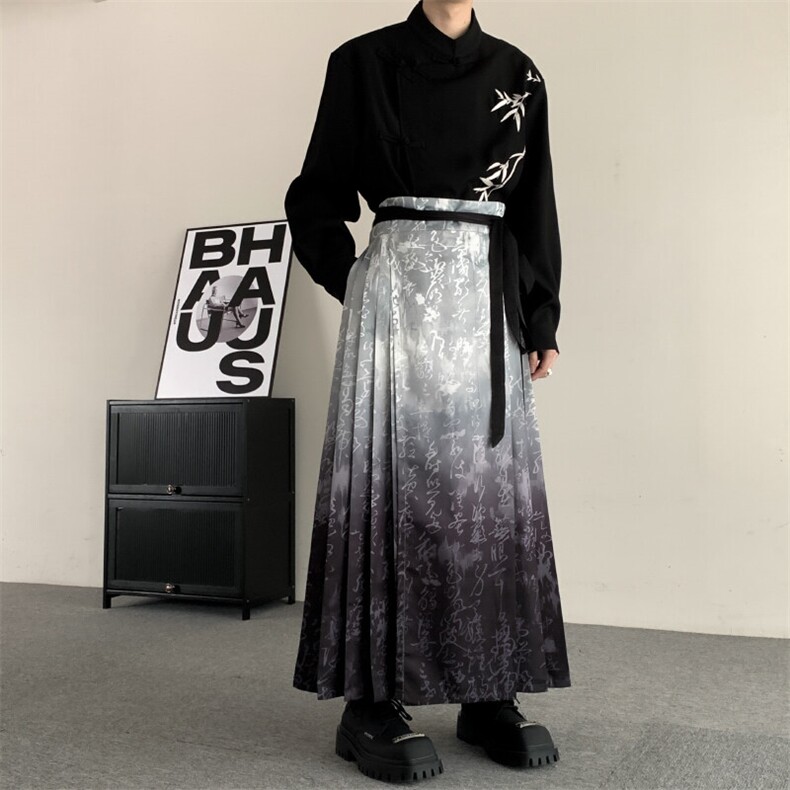 夏季新中式马面裙无性别日常改良汉服唐装汉服山本耀司裙裤男女图片