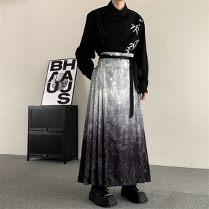 夏季新中式马面裙无性别日常改良汉服唐装汉服山本耀司裙裤男女图片