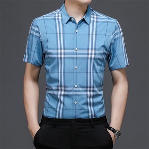 AD22102钱塘2020-3夏季男士精品格子短袖衬衫P75图片