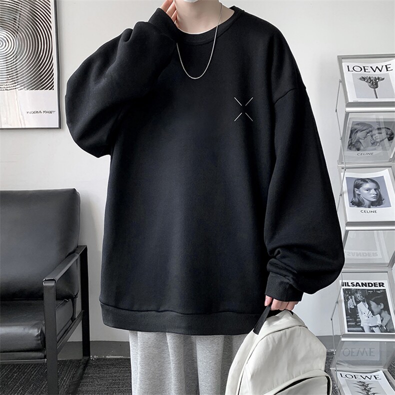 S6305-P28秋季圆领卫衣男大码韩版宽松长袖外套,男装卫衣,电商A040