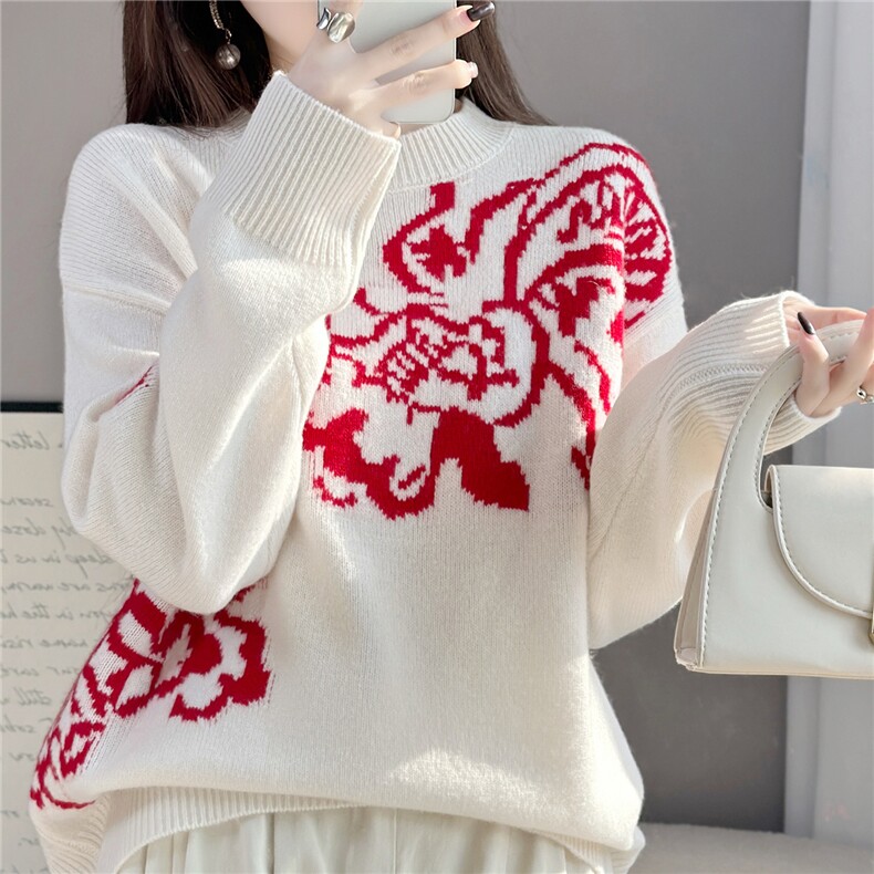 2025年秋季时尚百搭通勤简约休闲圆领羊毛衫，女装羊毛衫，佰米娇羊绒