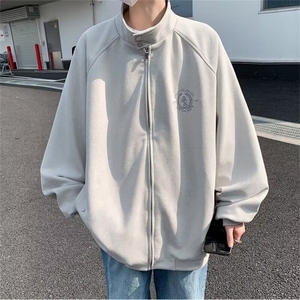 F697P65立领青少年复古拼接刺绣夹克中领廓形插肩袖外