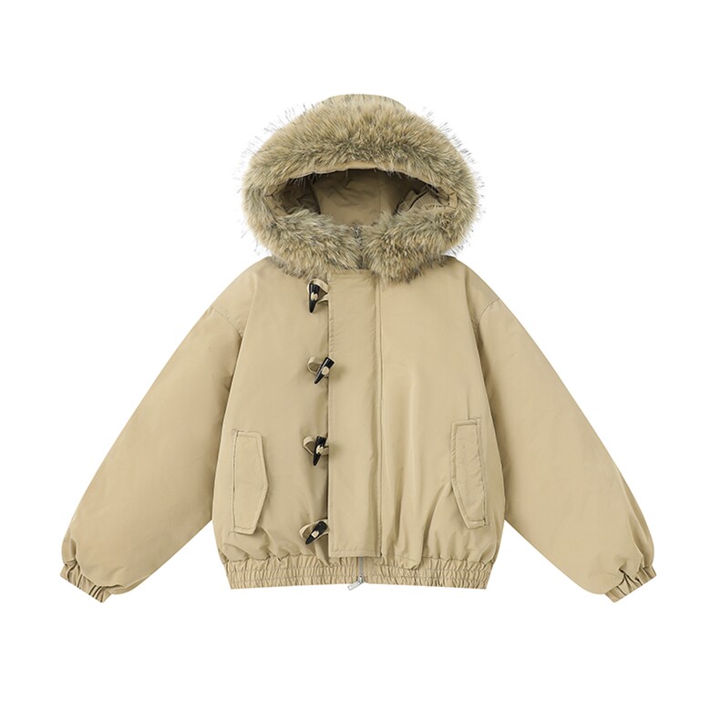 （手塞棉）冬季毛领加厚棉服牛角扣连帽上衣MF002-P130-控239,男装棉衣,星座216(原A116)