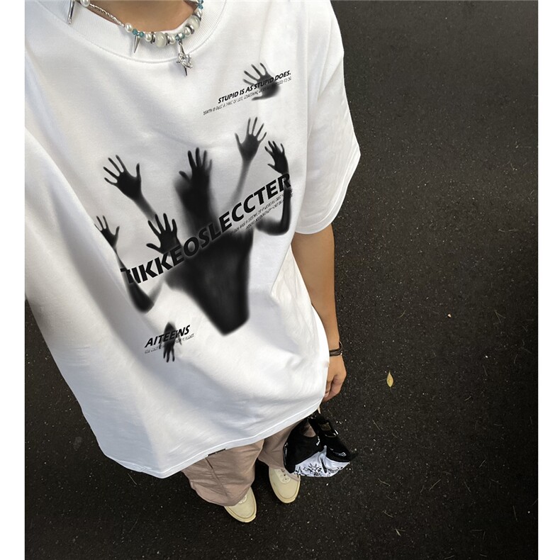 短袖T恤男士夏季宽松潮流印花打底纯棉上衣服 D328-T2478-P20图片