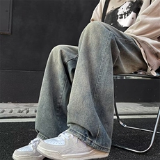 水洗时尚百搭牛仔裤男破洞春秋季宽松直筒休闲长裤子NH103，男装牛仔裤，星座1116A-1（原606A）