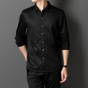 M9962021春秋季新款长袖衬衫男桑蚕丝印花男装