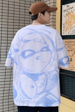 抖音得物供货40支双纱精梳休闲半袖印花短袖T恤男女T7189-P45，男装T恤，电商A441-1