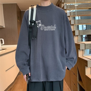 D006P35半高领德绒针织衫男秋冬季新款打底内搭毛衣美式潮牌加厚图片