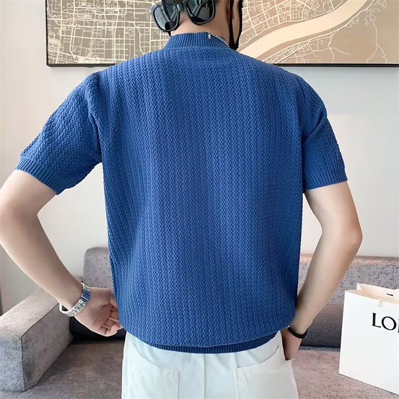 男秋松百搭情侣短袖针织衫包芯纱早秋打底衫半袖衣服M3302P44,男装针织衫/毛衣,星座1116-2