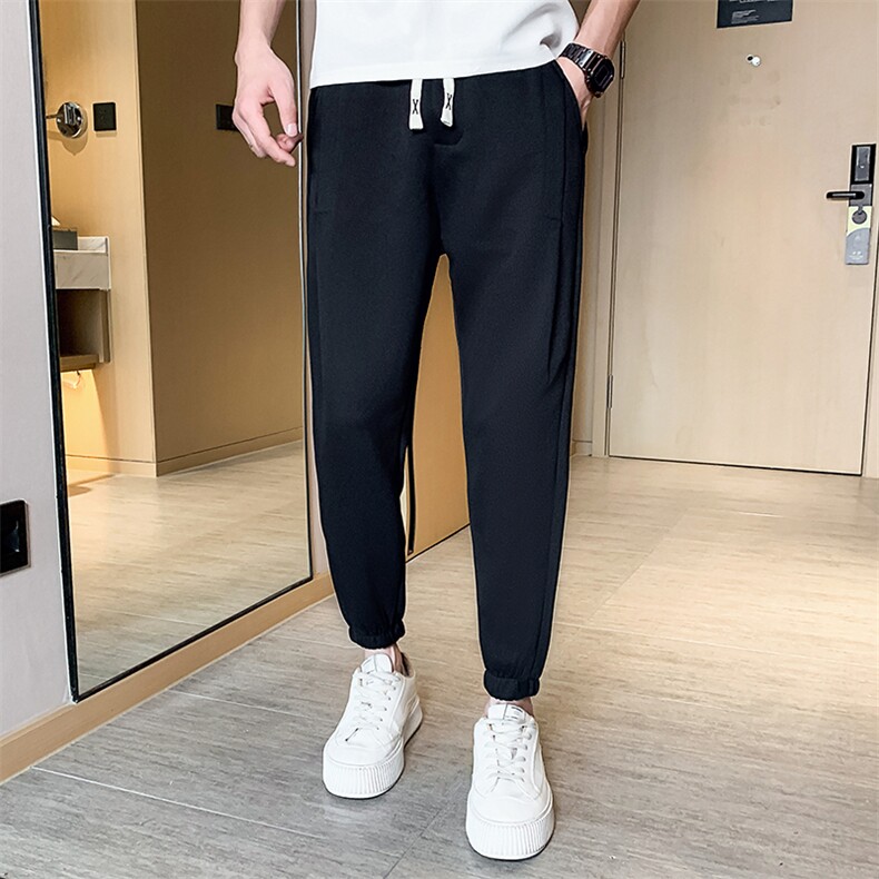 春夏新款纯色休闲裤宽松束脚大码运动裤潮社会小伙508K11P45,男装休闲裤,星座901