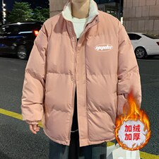 ！2023秋冬字yyds字母印花加绒加厚立领棉服外套MY106特P78,男装棉衣,电商B220