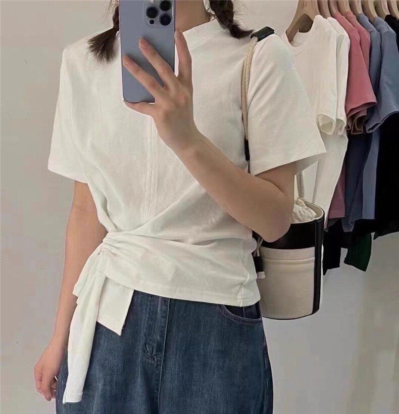 夏季新款，飘带T恤，女装T恤，月光水岸
