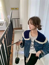 牛仔外套，针织领子，减龄神器，谁穿都好看，其它，约她