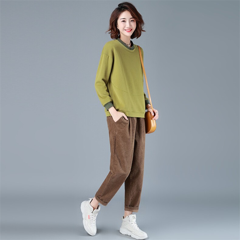 2023年春季新款卫衣套装女气质减龄韩版休闲时尚两件套装裤子女棉图片