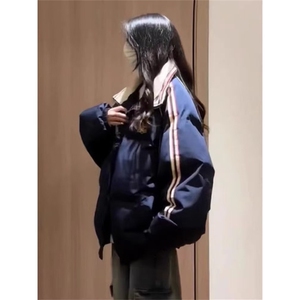 潮牌美式oversize翻领棉服男女新款冬季加厚夹棉外套超好看棉袄潮图片