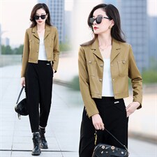 2025年春季新款时尚潮流水洗皮小外套，女装皮衣，臻衣坊