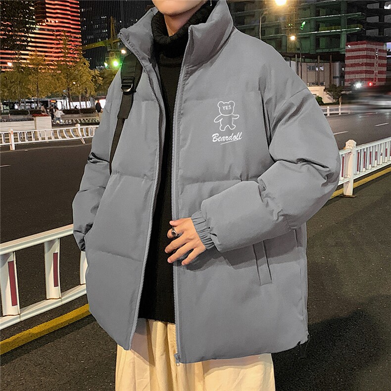 港风秋冬新款保暖立领宽松棉服外套男MY2056P95控128,男装棉衣,电商A268A