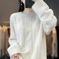 慵懒风高级感时尚女士针织羊毛衫休闲/淑女，女装羊毛衫，绒迪羊绒