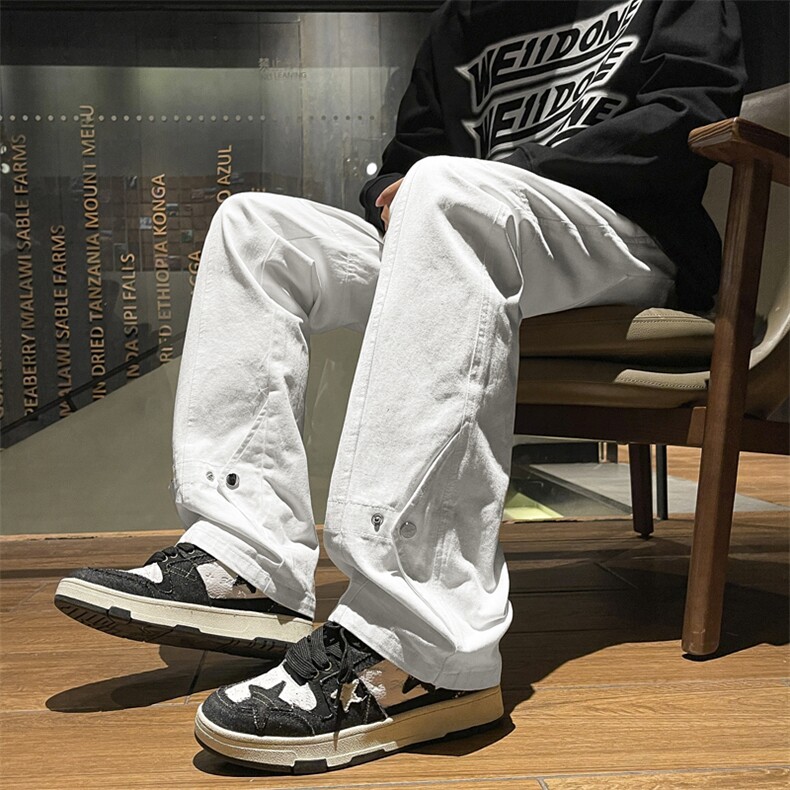 百搭重磅修身微喇叭vibe直筒休闲裤男裤子潮牌秋冬K650-特批40,男装休闲裤,星座718-1