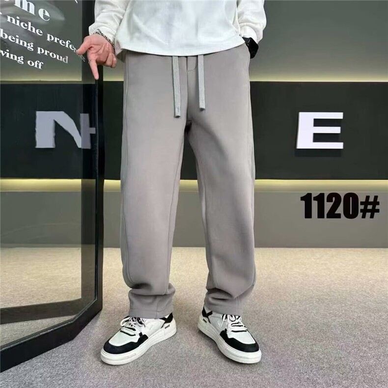 1506-1/KY2621加绒/P48冬款宽松直筒休闲裤男士痞帅弯刀裤子加绒,男装卫衣,星座1506-1