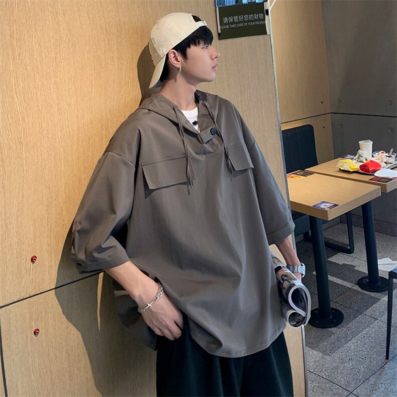 夏季男生连帽衬衫T恤衫个性设计上衣,男装T恤,星座1013