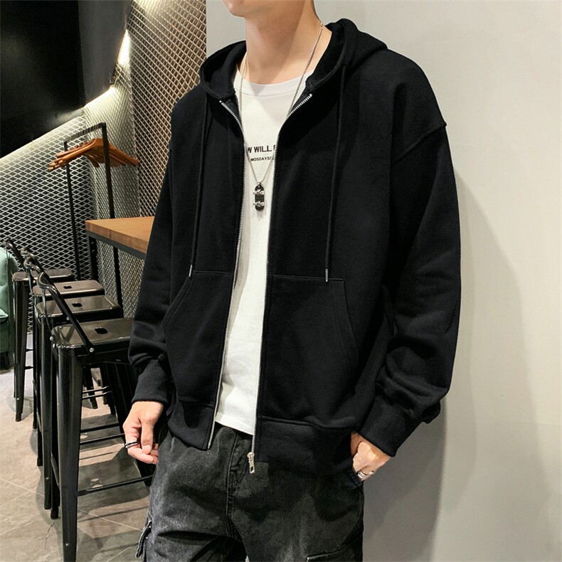 2021新款休闲男士连帽卫衣潮牌秋季青少年帅气潮流开衫DF50T图片
