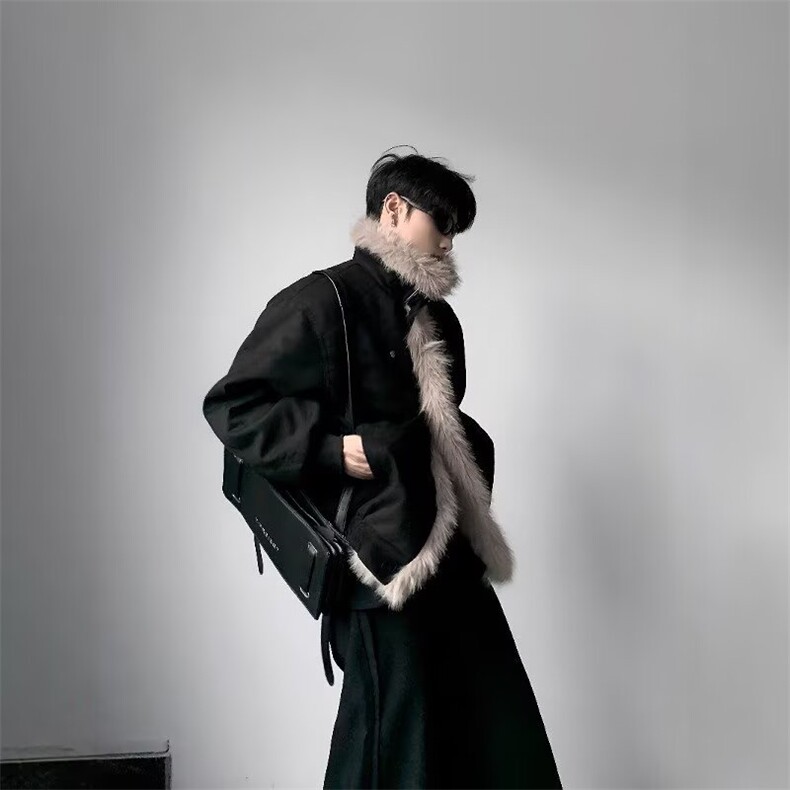 座山雕棉服男款冬季加厚连帽毛领外套痞帅夹克棉衣网B125-P103,男装夹克,星座910-1