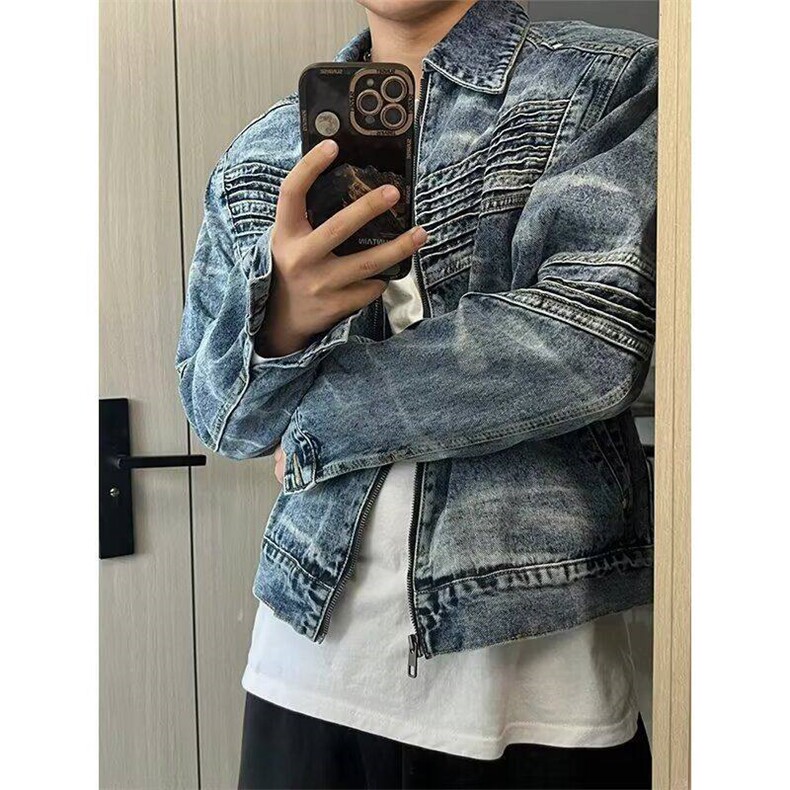 NC124-牛仔外套春秋新款潮牌水洗痞帅休闲百搭夹克外套,男装夹克,星座1002-2