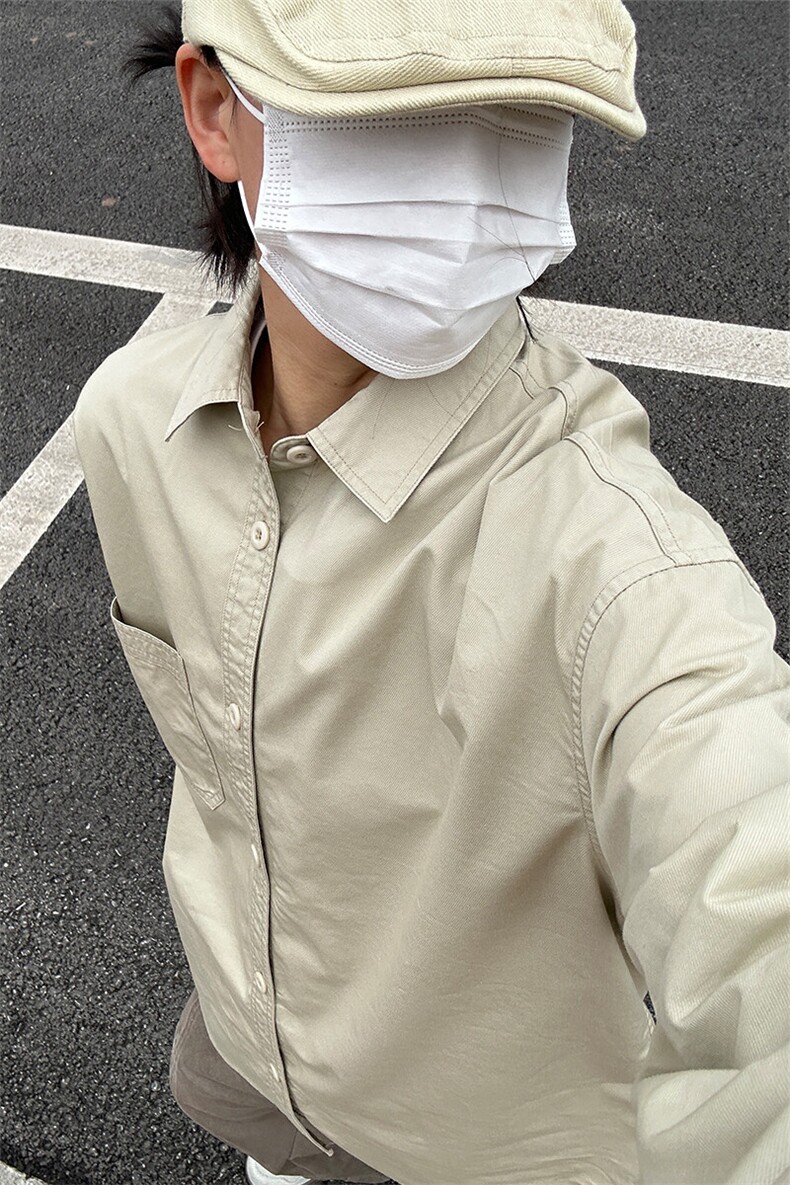 棉纯棉衬衫成衣水洗休闲韩版美式衬衫宽松纯色衬衣GC27-P35,男装衬衫,星座301C-5