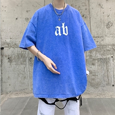 抖音供货、210克现货水洗发泡宽松版短袖T恤D223A-ST2310-P35，男装T恤，电商019-1