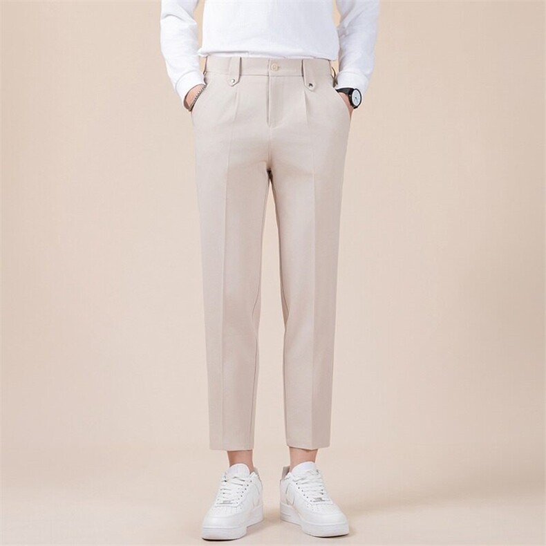 休闲裤男秋冬季新款垂感长裤黑色宽松直筒阔腿西裤男K39，男装西裤，星座1116A-2（原606A-1）