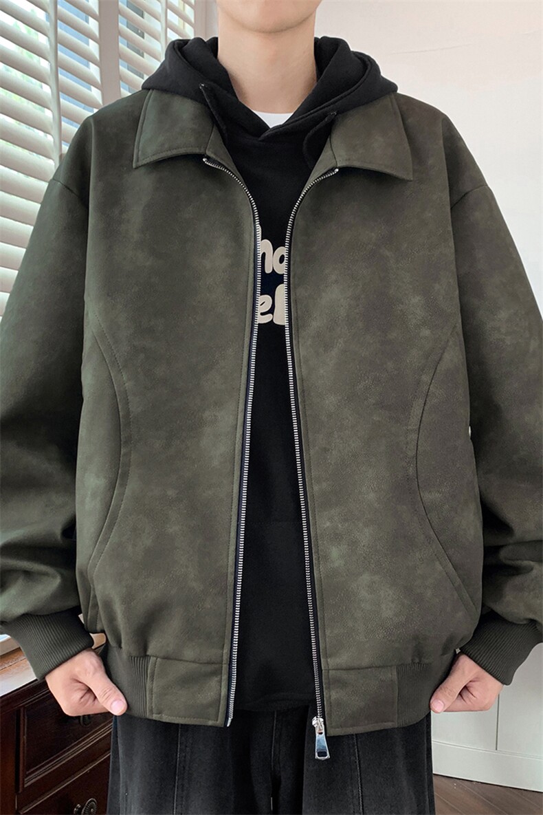 M-8XL休闲时尚翻领皮衣夹克外套男8083-P80大码,男装夹克,星座209