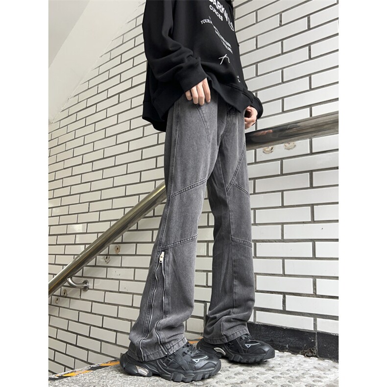 美式复古拉链牛仔裤男款秋冬2024新款高街潮牌直筒裤子N8102-P53,男装牛仔裤,星座308B-2