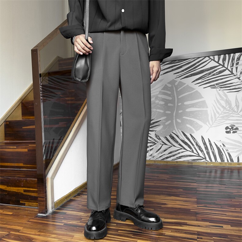 217-2-HK2358-P45春季新款直筒休闲裤男小西裤垂感西装裤，男装西服套装，星座217-2