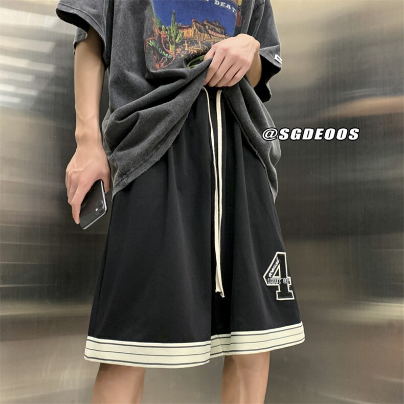 港风美式运动刺绣篮球裤宽松五分裤短裤男313A-1-KK284-P45控58,男装休闲裤,星座808A-1