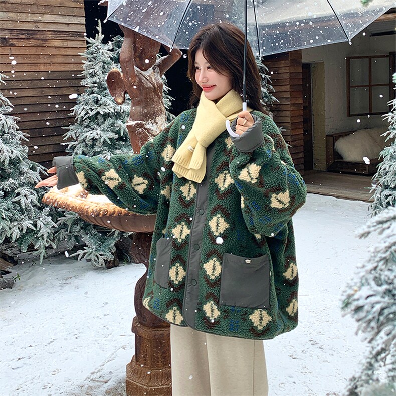 现货两面穿羊羔毛外套2C007-176-P205-K308,女装棉衣/棉服,2C007