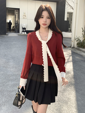 法式气质红色针织衫上衣女2025新款春季好看温柔高级感内搭打底衫，女装针织衫/毛衣，慧峰
