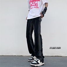 B221美式ins高街暗黑小众设计款修身小脚牛仔裤LK23066-P70控98，男装牛仔裤，电商B221