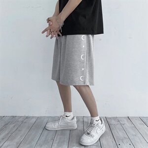 夏季宽松阔腿裤篮球印花运动短裤五分裤休闲中裤潮6128/图片
