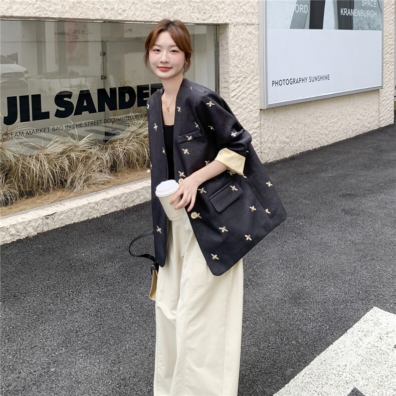 【现货】重工刺绣风压花西服外套女西装2C353+702#P160K238,女装西装,2C353