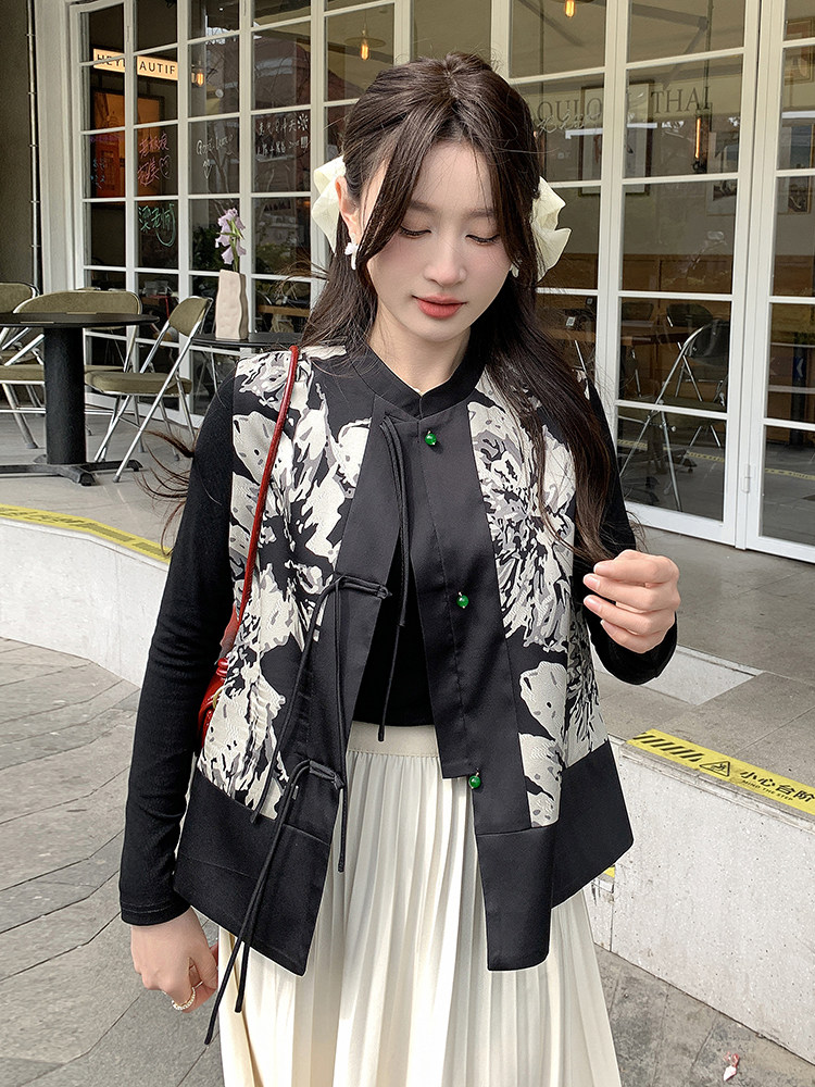 春季新款中式风格女装马甲优雅显瘦时尚百搭,女装马甲,鑫慧