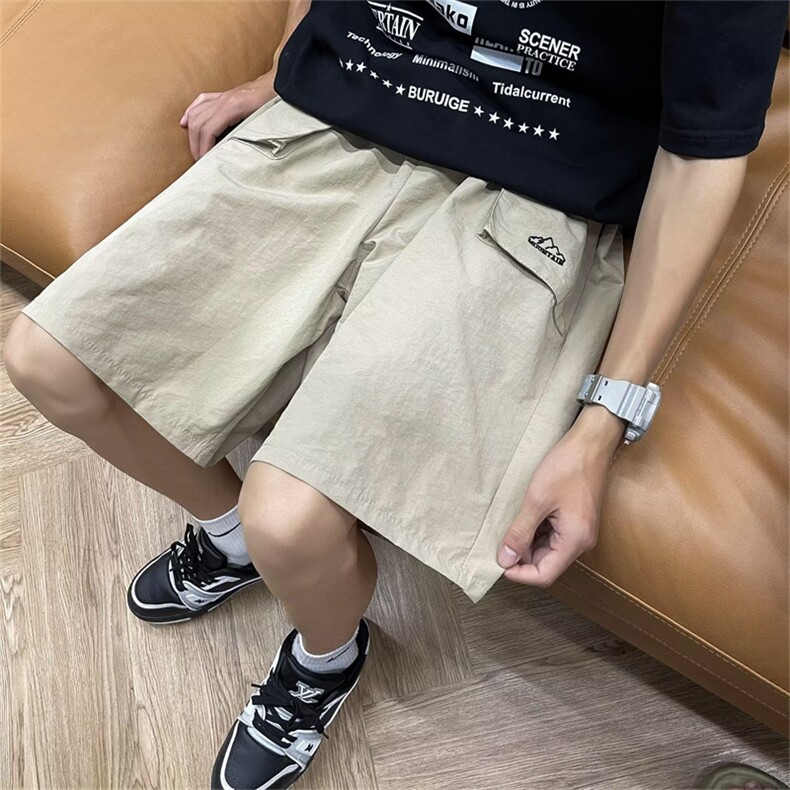 工装短裤男潮牌夏季薄款速干冰丝五分中裤日系廓形裤子UK21-P28,男装休闲裤,星座1008